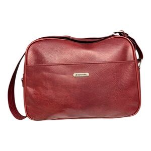 Vintage Samsonite Red-Brown Faux Leather Vintage Laptop Business Travel Bag